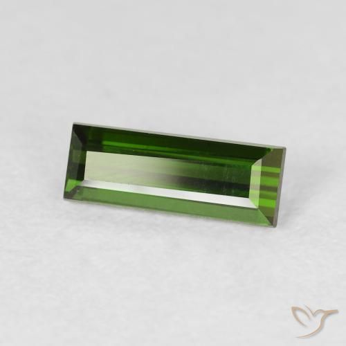 Turmalina Verde bosque natural de 0.95 ct, Corte Baguette, VVS