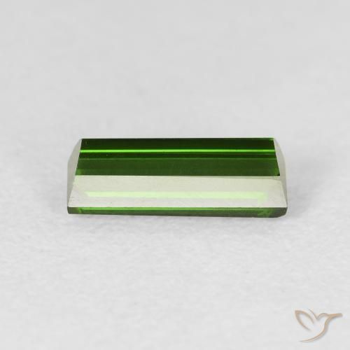 Turmalina Verde bosque natural de 0.95 ct, Corte Baguette, VVS