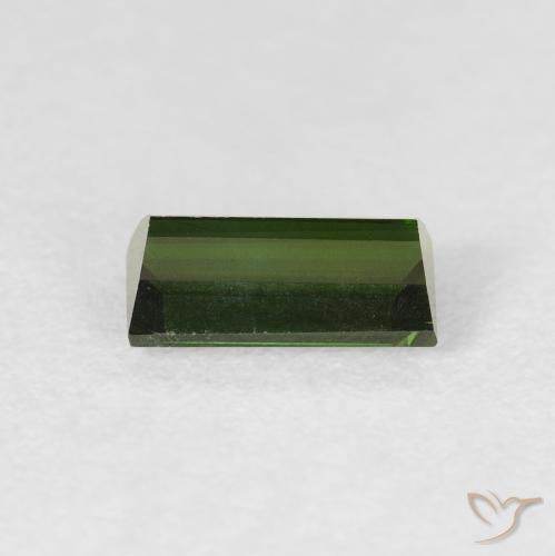 Turmalina Verde cálido natural de 0.95 ct, Corte Baguette, VVS