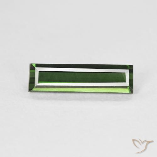 1.11ct Natural Verde oscuro Turmalina, Corte Baguette, VVS