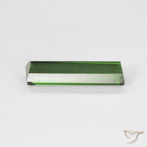 Turmalina Verde oscuro natural de 1.11 ct, Corte Baguette, VVS