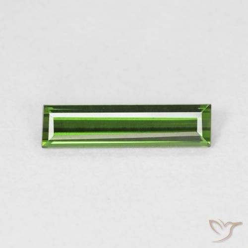 0.61ct Natural Verde oscuro Turmalina, Corte Baguette, VVS