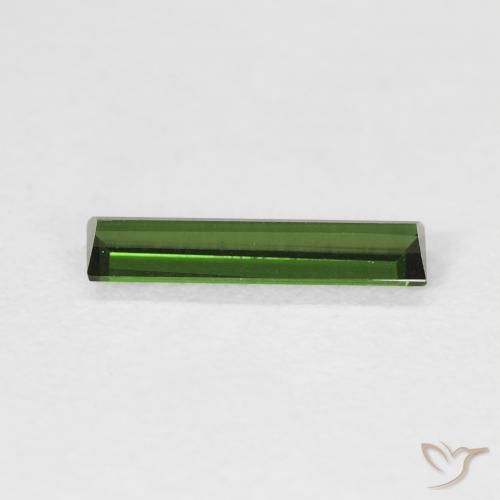 Turmalina Verde oscuro natural de 0.61 ct, Corte Baguette, VVS