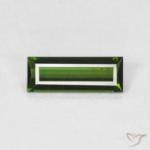 0.59ct Natural Verde bosque Turmalina, Corte Baguette, VVS