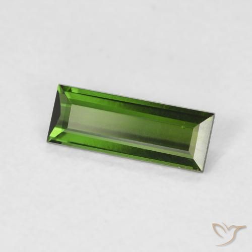 Turmalina Verde bosque natural de 0.59 ct, Corte Baguette, VVS