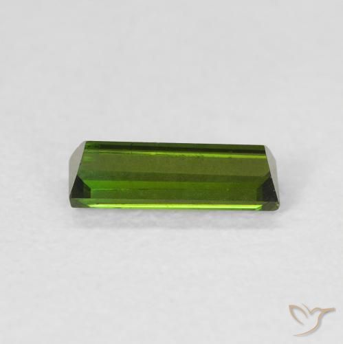 Turmalina Verde oscuro natural de 0.66 ct, Corte Baguette, VVS