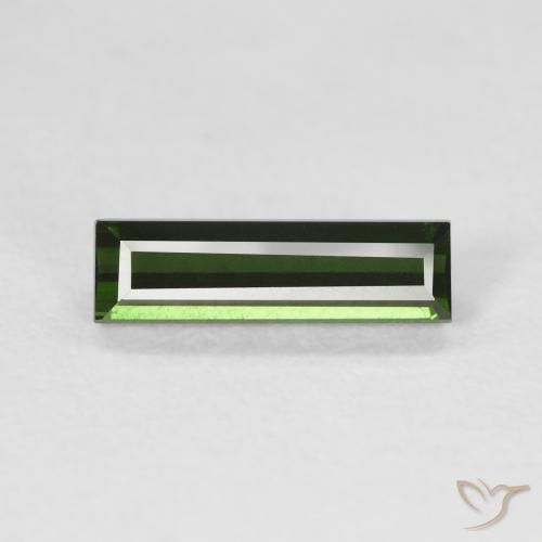 1.20ct Natural Verde oscuro Turmalina, Corte Baguette, VVS