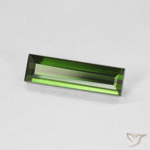 Turmalina Verde oscuro natural de 1.20 ct, Corte Baguette, VVS
