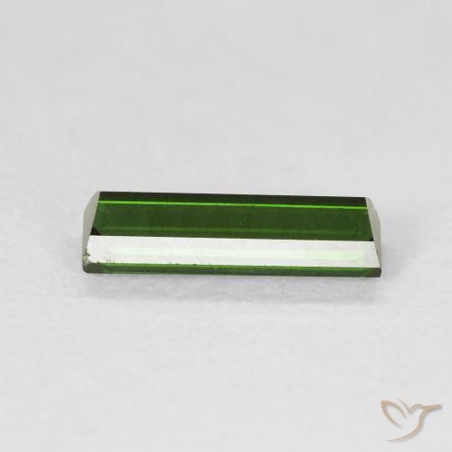 Turmalina Verde oscuro natural de 1.20 ct, Corte Baguette, VVS