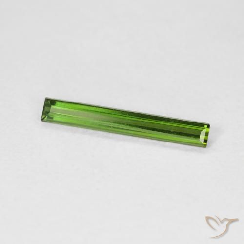 Turmalina Verde oscuro natural de 0.47 ct, Corte Baguette, VVS