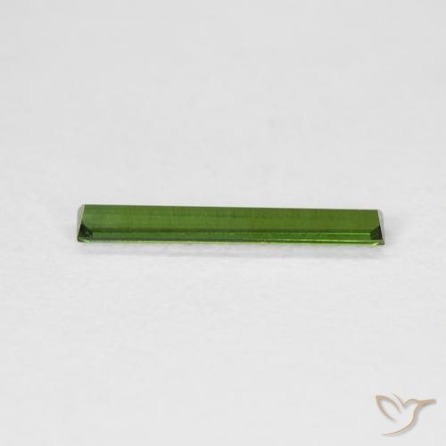 Turmalina Verde oscuro natural de 0.47 ct, Corte Baguette, VVS