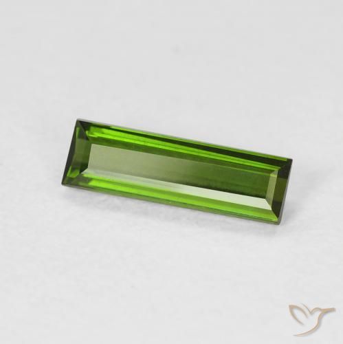 Turmalina Verde amarillento natural de 0.67 ct, Corte Baguette, VVS