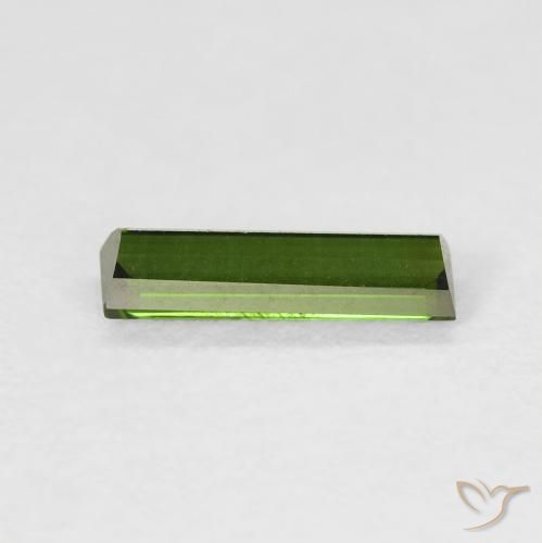 Turmalina Verde amarillento natural de 0.67 ct, Corte Baguette, VVS