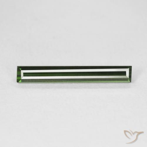 1.20ct Natural Verde amarillento turmalina, Corte Baguette, VVS, Photo A