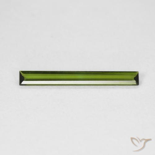 0.55ct Natural Verde oscuro turmalina, Corte Baguette, VVS