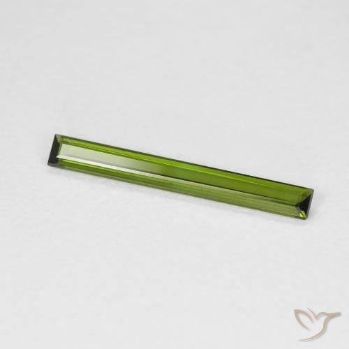 Turmalina Verde oscuro natural de 0.55 ct, Corte Baguette, VVS