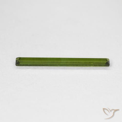 Turmalina Verde oscuro natural de 0.55 ct, Corte Baguette, VVS