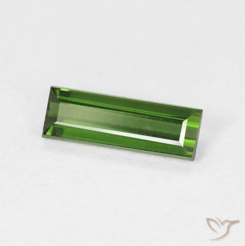 Turmalina Verde bosque natural de 0.76 ct, Corte Baguette, VVS