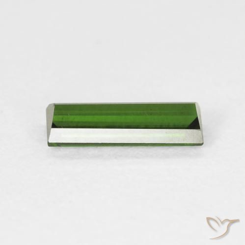 Turmalina Verde bosque natural de 0.76 ct, Corte Baguette, VVS