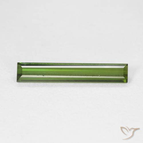 1.39ct Natural Verde oscuro Turmalina, Corte Baguette, VVS