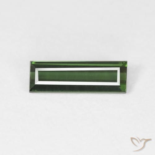 0.77ct Natural Verde terroso Turmalina, Corte Baguette, VVS