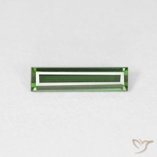 0.60ct Natural Verde bosque Turmalina, Corte Baguette, VVS