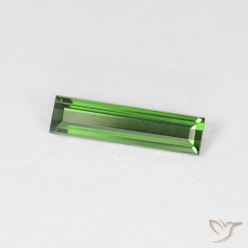 Turmalina Verde bosque natural de 0.60 ct, Corte Baguette, VVS