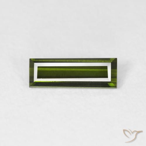 0.63ct Natural Verde terroso Turmalina, Corte Baguette, VVS