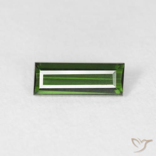 0.57ct Natural Verde oscuro Turmalina, Corte Baguette, VVS