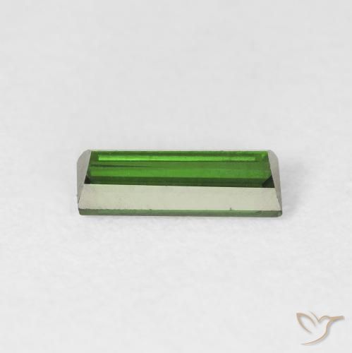 Turmalina Verde oscuro natural de 0.57 ct, Corte Baguette, VVS