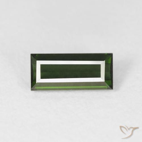 1.00ct Natural Verde terroso Turmalina, Corte Baguette, VVS