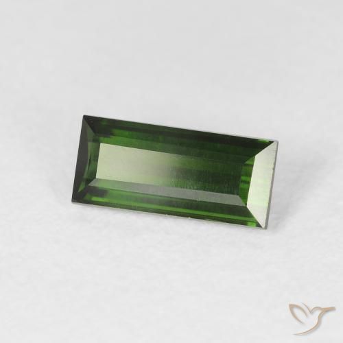 Turmalina Verde terroso natural de 1.00 ct, Corte Baguette, VVS