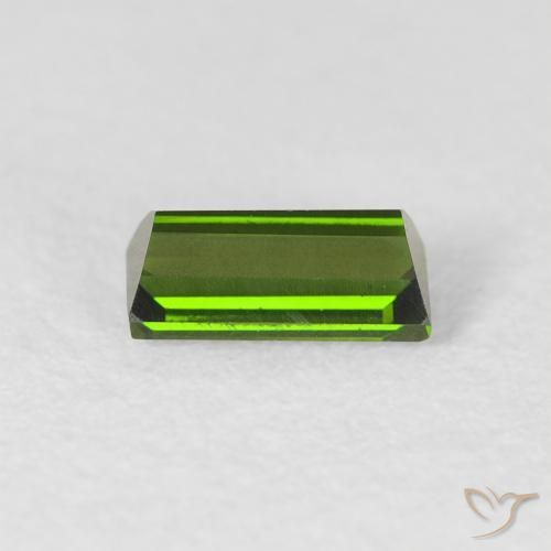 Turmalina Verde terroso natural de 0.51 ct, Corte Baguette, VVS