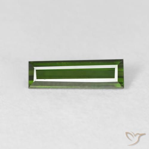 0.69ct Natural Verde oscuro Turmalina, Corte Baguette, VVS