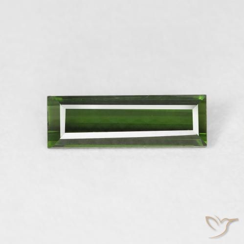 0.71ct Natural Verde terroso Turmalina, Corte Baguette, VVS