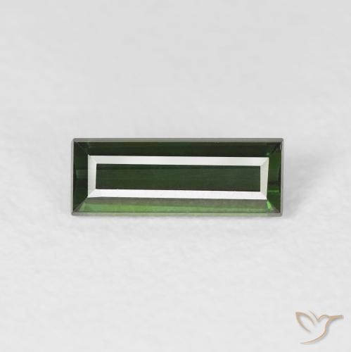 0.70ct Natural Verde oscuro Turmalina, Corte Baguette, VVS