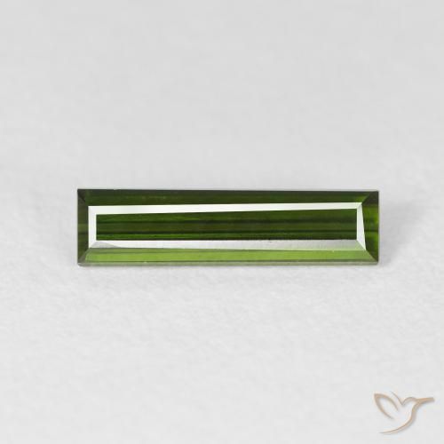 0.76ct Natural Verde oscuro Turmalina, Corte Baguette, VVS