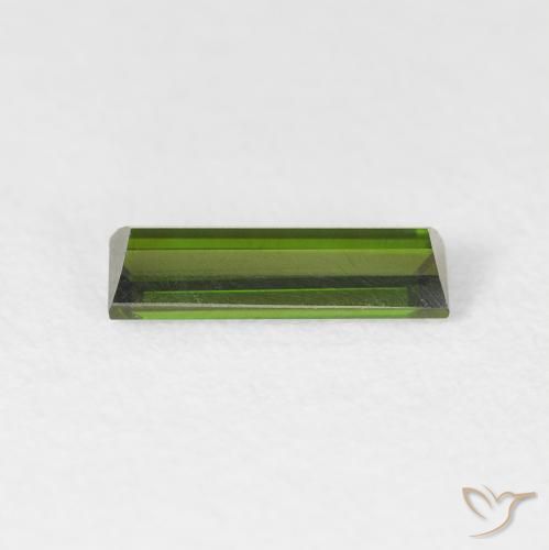 Turmalina Verde oscuro natural de 0.69 ct, Corte Baguette, VVS