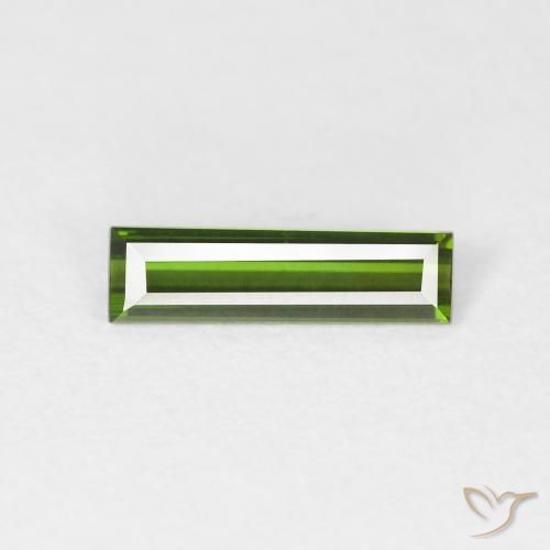 0.55ct Natural Verde oscuro Turmalina, Corte Baguette, VVS