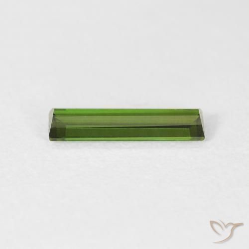 Turmalina Verde oscuro natural de 0.55 ct, Corte Baguette, VVS