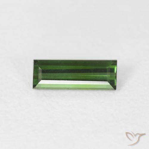 0.44ct Natural Verde oscuro Turmalina, Corte Baguette, VVS