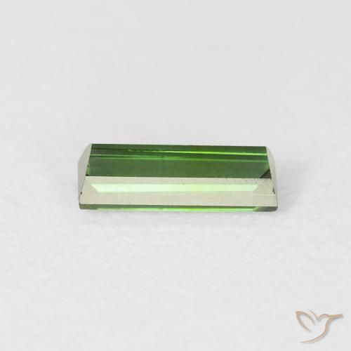 Turmalina Verde oscuro natural de 0.44 ct, Corte Baguette, VVS