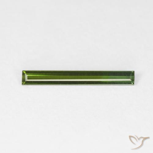 0.41ct Natural Verde bosque Turmalina, Corte Baguette, VVS