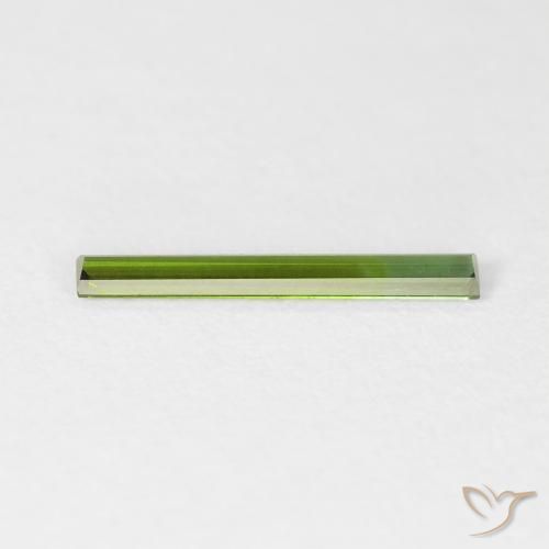 Turmalina Verde bosque natural de 0.41 ct, Corte Baguette, VVS