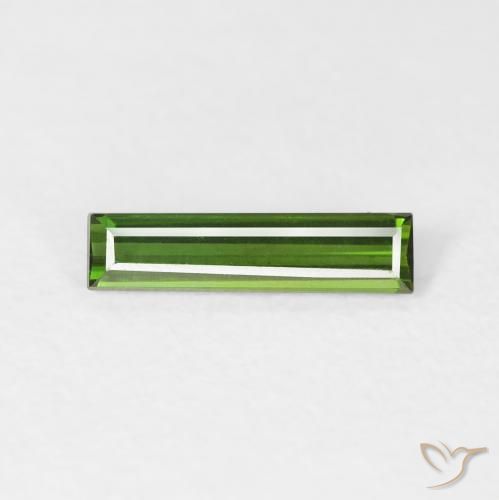 0.46ct Natural Verde terroso Turmalina, Corte Baguette, VVS