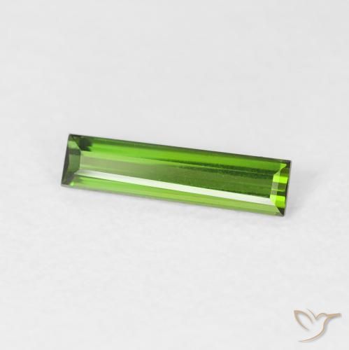 Turmalina Verde terroso natural de 0.46 ct, Corte Baguette, VVS