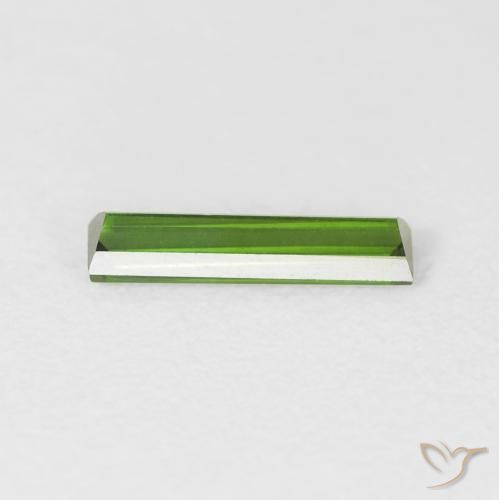 Turmalina Verde terroso natural de 0.46 ct, Corte Baguette, VVS