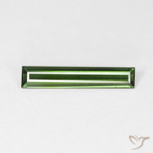 1.03ct Natural Verde oscuro turmalina, Corte Baguette, VVS