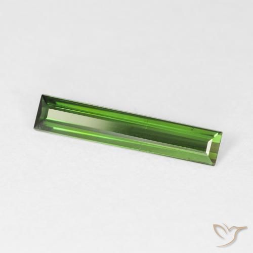 Turmalina Verde oscuro natural de 1.03 ct, Corte Baguette, VVS