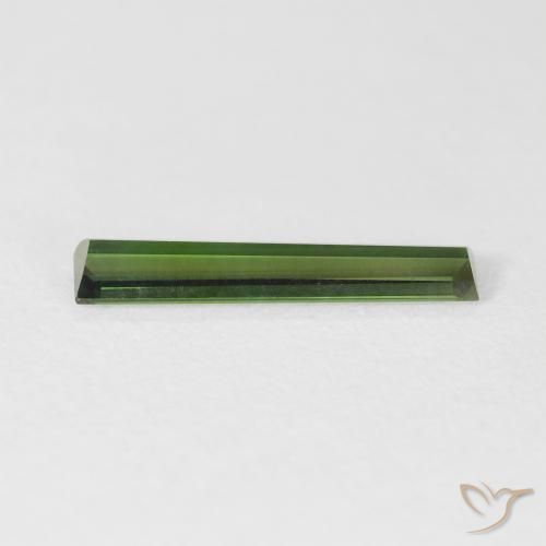 Turmalina Verde oscuro natural de 1.03 ct, Corte Baguette, VVS